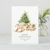 Elegante Bohemische Weihnachtsbaumkomposition Feiertagskarte (Stehend Vorderseite)