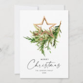 Elegante Bohemische Weihnachtsbaumkomposition Feiertagskarte (Vorderseite)