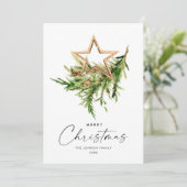 Elegante Bohemische Weihnachtsbaumkomposition Feiertagskarte (Stehend Vorderseite)