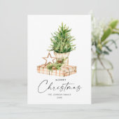 Elegante Bohemische Weihnachtsbaumkomposition Feiertagskarte (Stehend Vorderseite)