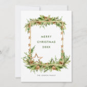 Elegante Bohemische Weihnachtsbaumkomposition Feiertagskarte (Vorderseite)