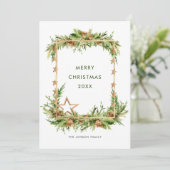 Elegante Bohemische Weihnachtsbaumkomposition Feiertagskarte (Stehend Vorderseite)