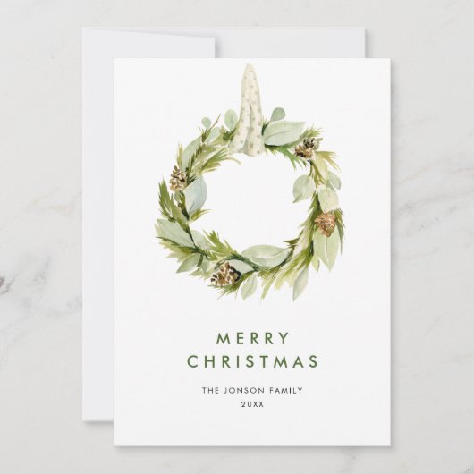 Elegante Bohemische Weihnachtsbaumkomposition Feiertagskarte (Vorderseite)