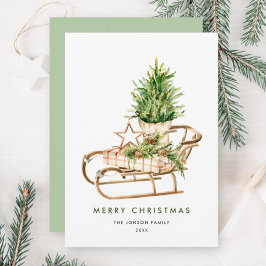 Elegante Bohemische Weihnachtsbaumkomposition Feiertagskarte