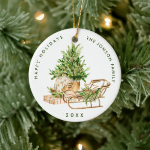 Elegante Bohemische Weihnachtsbaumkomposition Keramik Ornament