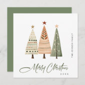 Elegante Bohemische Weihnachtsfeiertage Feiertagskarte (Vorne/Hinten)