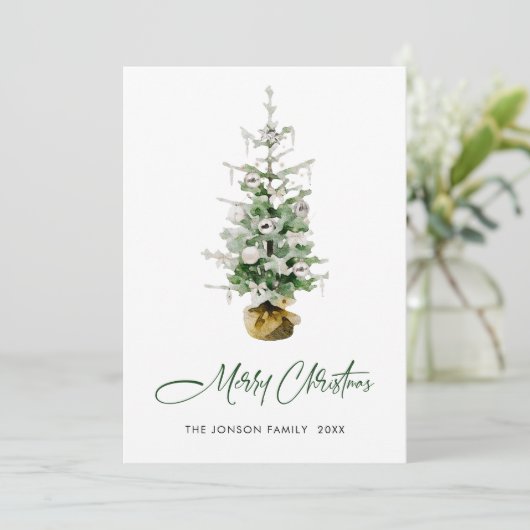 Elegante Bohemische Weihnachtsfeiertage Feiertagskarte (Stehend Vorderseite)