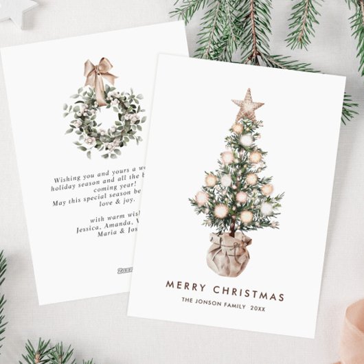 Elegante Bohemische Weihnachtsfeiertage Feiertagskarte