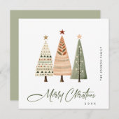 Elegante Bohemische Weihnachtsfeiertage Feiertagskarte (Vorne/Hinten)