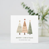 Elegante Bohemische Weihnachtsfeiertage Feiertagskarte (Stehend Vorderseite)
