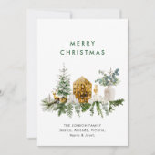 Elegante Bohemische Weihnachtsgrüße Feiertagskarte (Vorderseite)