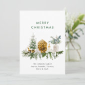 Elegante Bohemische Weihnachtsgrüße Feiertagskarte (Stehend Vorderseite)