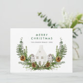 Elegante Bohemische Weihnachtsgrüße Feiertagskarte (Stehend Vorderseite)