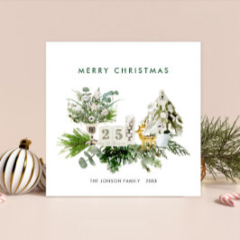 Elegante Bohemische Weihnachtsgrüße Feiertagskarte