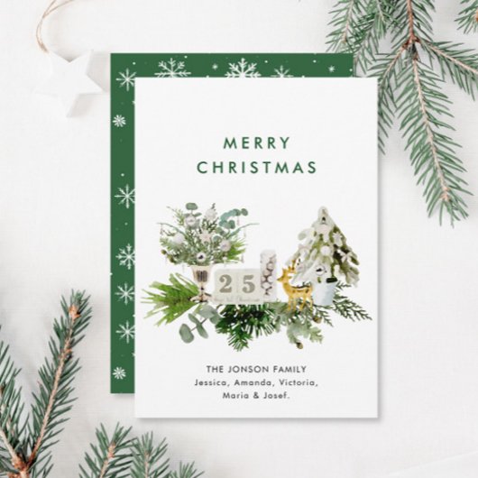 Elegante Bohemische Weihnachtsgrüße Feiertagskarte