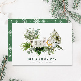 Elegante Bohemische Weihnachtsgrüße Feiertagskarte