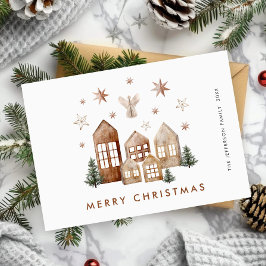 Elegante Bohemische Weihnachtsgrüße Feiertagskarte