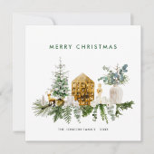 Elegante Bohemische Weihnachtsgrüße Feiertagskarte (Vorderseite)