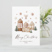 Elegante Bohemische Weihnachtsgrüße Feiertagskarte (Stehend Vorderseite)