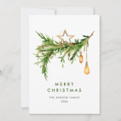 Elegante Bohemische Weihnachtskomposition Feiertagskarte (Vorderseite)