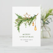 Elegante Bohemische Weihnachtskomposition Feiertagskarte (Stehend Vorderseite)