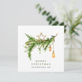 Elegante Bohemische Weihnachtskomposition Feiertagskarte (Stehend Vorderseite)