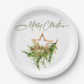 Elegante Bohemische Weihnachtskomposition Pappteller (Vorderseite)