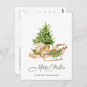 Elegante Bohemische Weihnachtskomposition Postkarte (Vorne/Hinten)