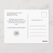 Elegante Bohemische Weihnachtskomposition Postkarte (Rückseite)