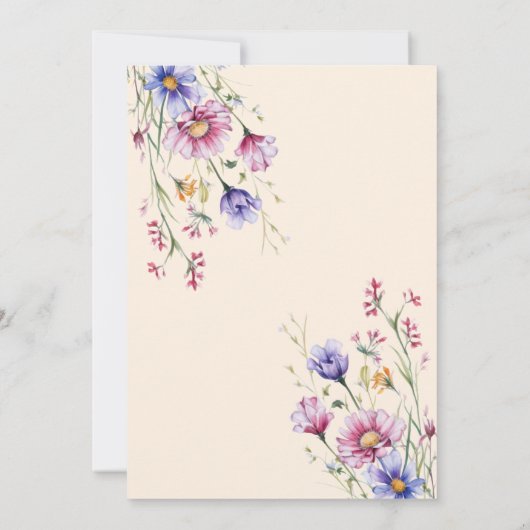 Elegante Bohemische Wildblume Florenz Einladung (Rückseite)