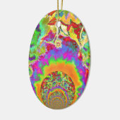 Elegante bohmianische Retro-Sonnenblumen Keramik Ornament (Links)