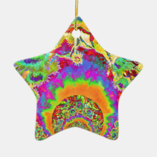 Elegante bohmianische Retro-Sonnenblumen Keramik Ornament