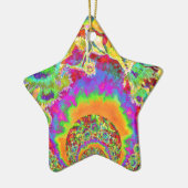 Elegante bohmianische Retro-Sonnenblumen Keramik Ornament (Links)