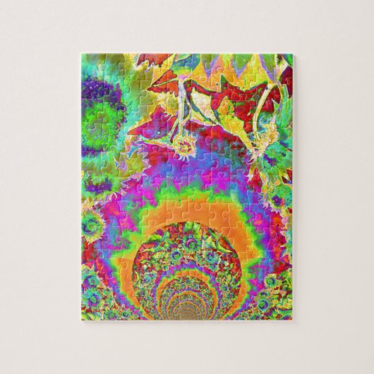 Elegante bohmianische Retro-Sonnenblumen Puzzle (Vertikal)