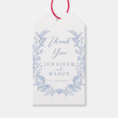 Elegante böhmische Blumenkranz Hochzeit danke Geschenkanhänger (Vorderseite)