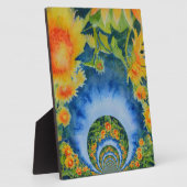 Elegante böhmische Retro-Sonnenblumen Fotoplatte (Seite)