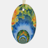 Elegante böhmische Retro-Sonnenblumen Keramikornament (Links)