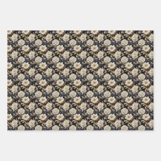 Elegante Boho 3D-Rose-Torfbäume Geschenkpapier Set (Vorderseite 3)