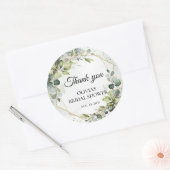 Elegante boho Aquarell-Eukalyptus-Hochzeit Runder Aufkleber (Umschlag)