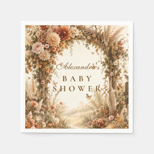 Elegante Boho-Baby-Party im Herbst Serviette (Vorderseite)