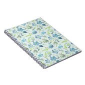Elegante Boho Blue Green Watercolor-Blume Notizblock (Rechte Seite)