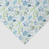 Elegante Boho Blue Green Watercolor-Blume Seidenpapier (Ausschnitt)