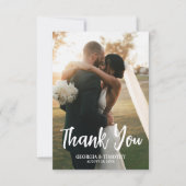 Elegante Boho Blume, Foto Dankeskarte (Vorderseite)