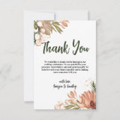 Elegante Boho Blume, Foto Dankeskarte (Rückseite)