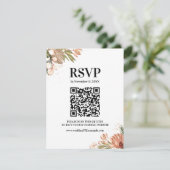 Elegante Boho Blume, Foto RSVP Karte (Stehend Vorderseite)