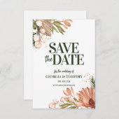 Elegante Boho-Blume Save The Date (Vorne/Hinten)