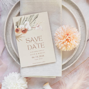 Elegante Boho-Blumen-Foto-Hochzeit-Save-The-Date Save The Date