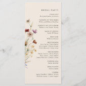 Elegante Boho-Blumenhochzeit Programm (Rückseite)