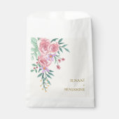 Elegante Boho Blush Pink Blumenzwiebelblume Hochze Geschenktütchen (Vorderseite)