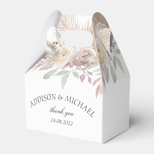 Elegante Boho Blütendose Geschenkschachtel (Rückseite)